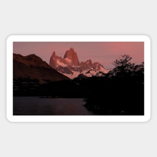Alpenglow on Mount Fitz Roy at sunrise Magnet